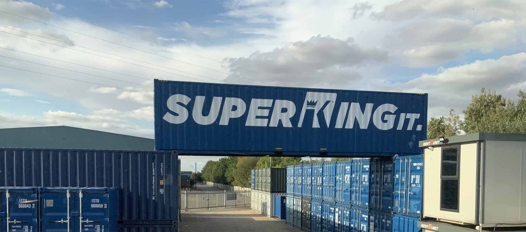 ContainerKing self-storage site with SUPERKING IT branding